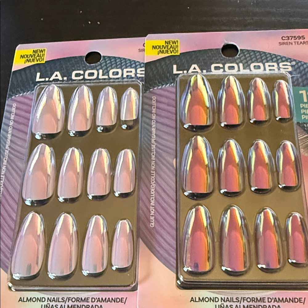 L.A. COLORS Iridescent Pink Almond Press-On Nails